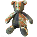 Personalized plaid memory bear keepsake from shirt.