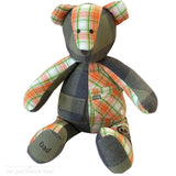 Personalized plaid memory bear keepsake from shirt.