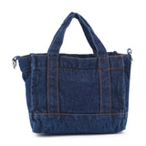 Denim tote bag with handles.