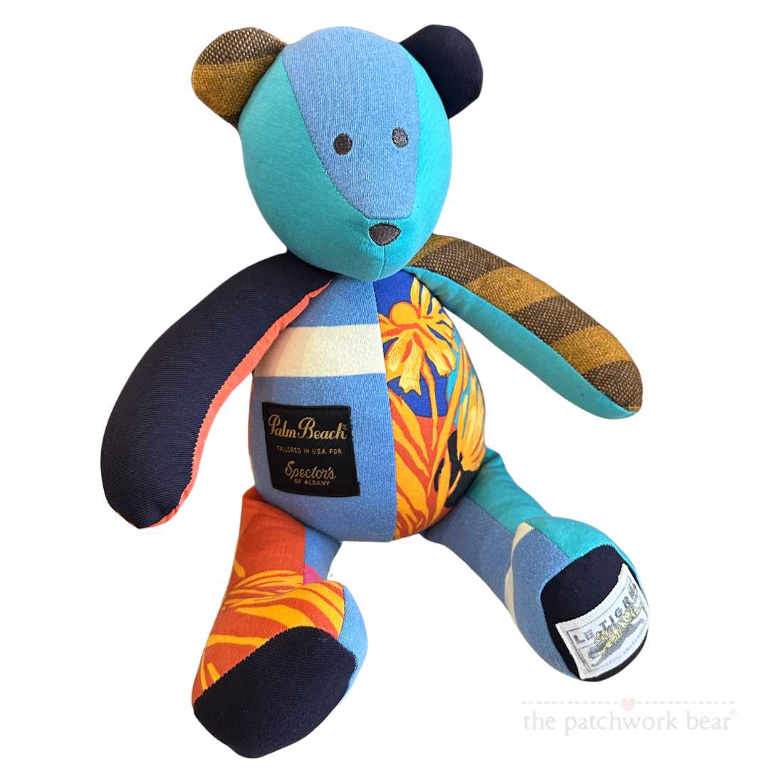 Bereavement Bear - Palm Beach patchwork teddy bear