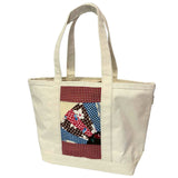 Zippered Tote Bag with Vintage Grandmother's Fan Quilt Block