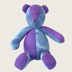 Purple and blue two-tone bear plush toy