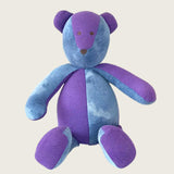 Purple and blue two-tone bear plush toy