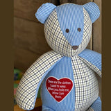 Memory bear made from work shirt with poem