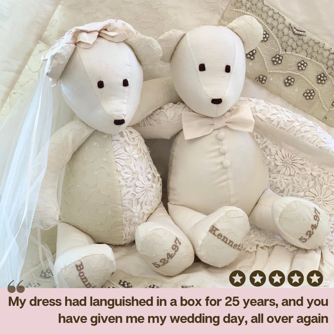Wedding bears, bride & groom, 5.24.97, custom keepsake