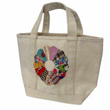Zippered Tote Bag with Vintage Dresden Plate Quilt Block