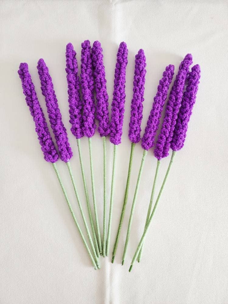Purple lavender stems.