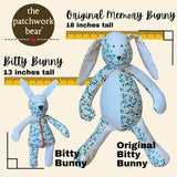 Bitty Bunny & Original Bunny size comparison (13 & 18 tall)