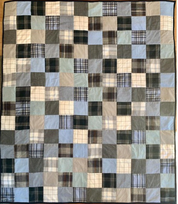 Memory Quilt made with dad's favorite shirts. By The Patchwork Bear