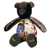 Harley-Davidson bereavement bear with American flag eagle design.