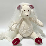 Wedding bear with veil and dress accent