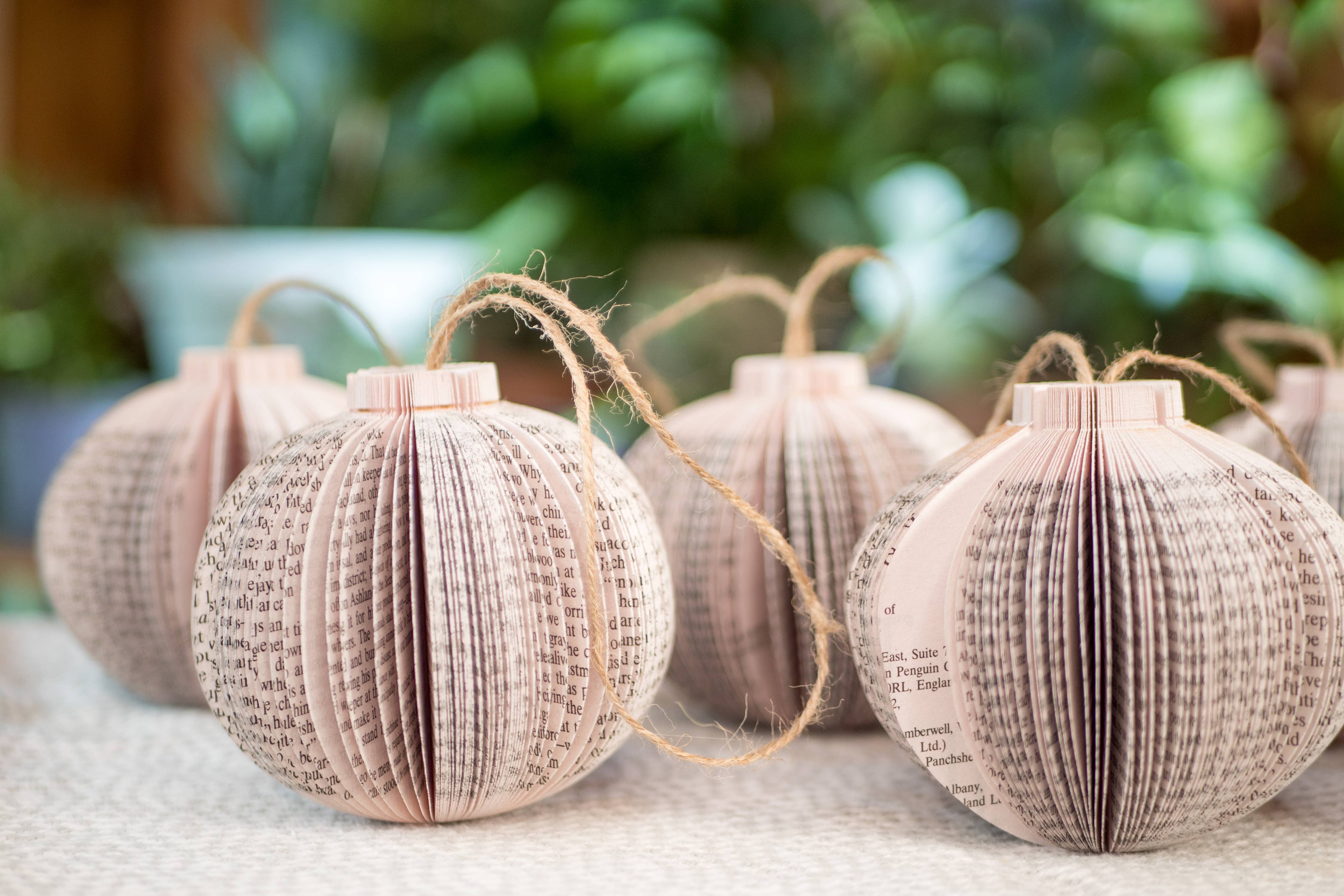 Paper book page ornaments.