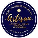 Blue and gold Artisan award badge.