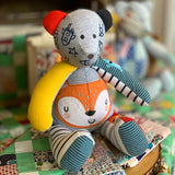 Baby clothes fox and bear patchwork plush toy