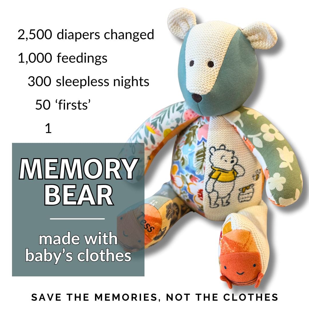 Memory bear made from baby clothes