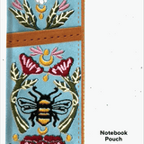 Honeybee Tea Embroidered Notebook Pouch