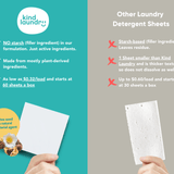 Hands holding laundry detergent sheets.