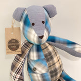 Patchwork Bear plush toy from clothing keepsake company.