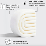 White, arched shampoo bar.