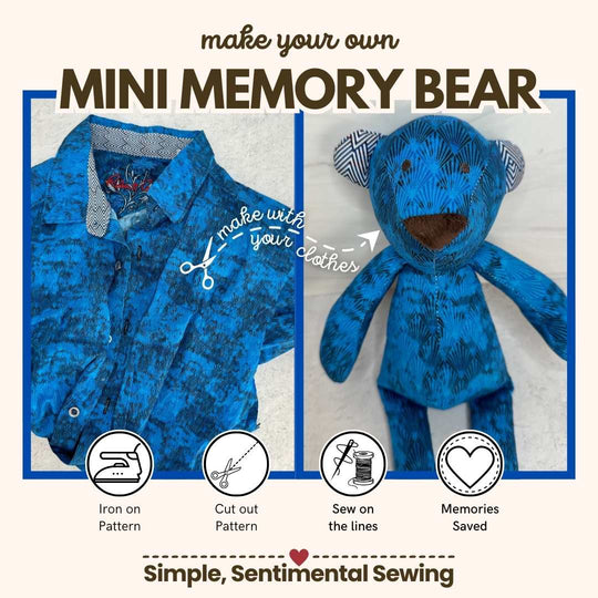 DIY Make-Your-Own Mini Memory Bear Pattern for Keepsakes
