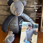 Memory bear made with clothes, Madsen Carpentry - The Patchwork Bear