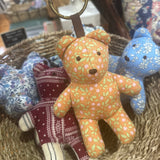 handmade mini patchwork bear bag charm. our own design by The Patchwork Bear