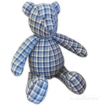 Simple Bereavement Bear in blue plaid