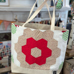 Red Grandmother's Flower tote bag