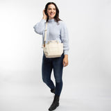 Crossbody Tote Bag with Vintage Grandmother's Fan Quilt Block
