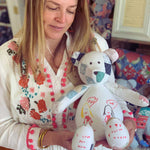Kelsey & Larissa with handmade bear