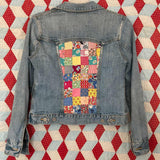 Denim Jacket with vintage patchwork quilting