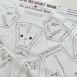 Mini Memory Bear patchwork pattern detail