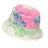 Bucket Hat - Upcycled Grandmother's Flower Garden Vintage Quilt