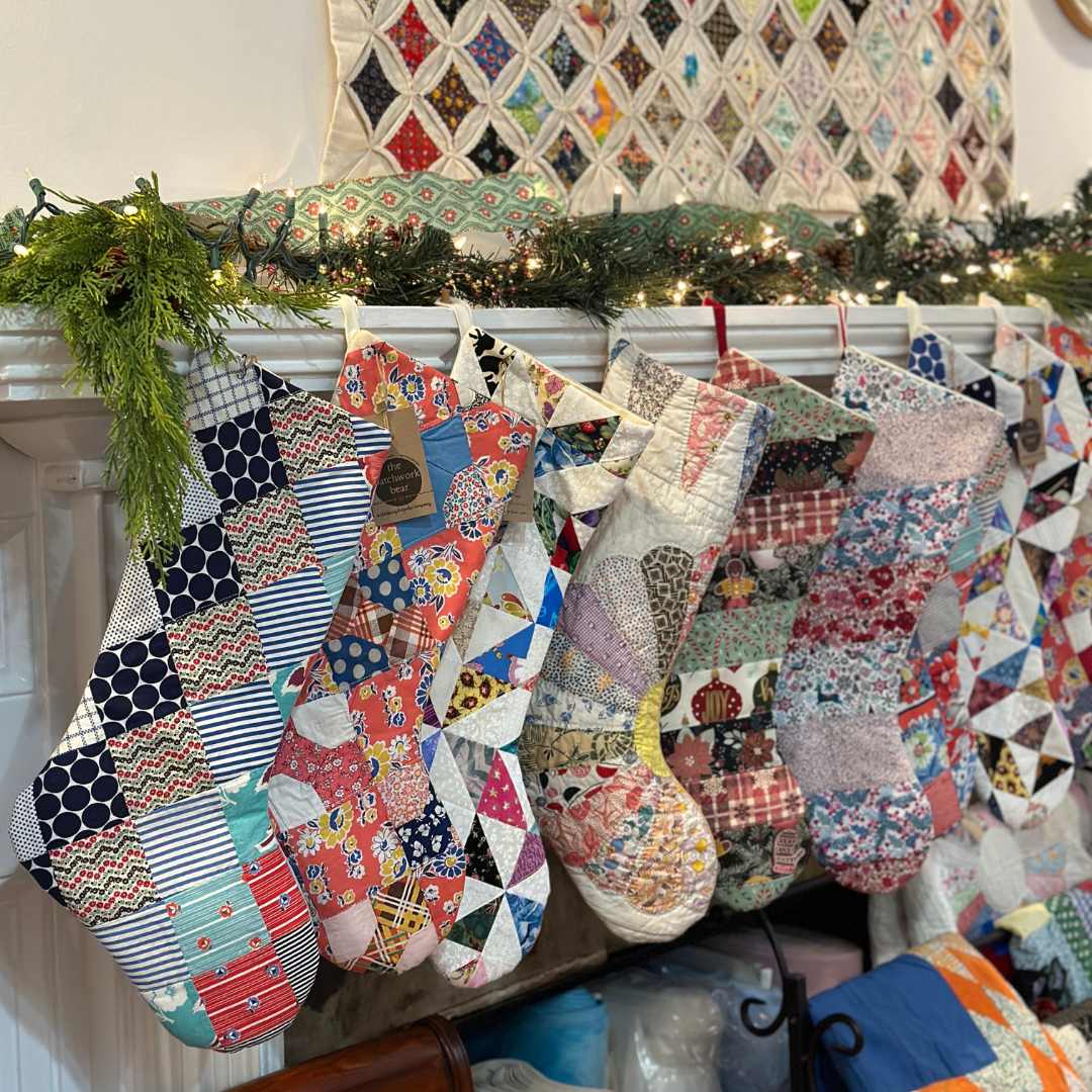 Vintage quilt stockings
