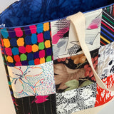 Colorful patchwork tote bag