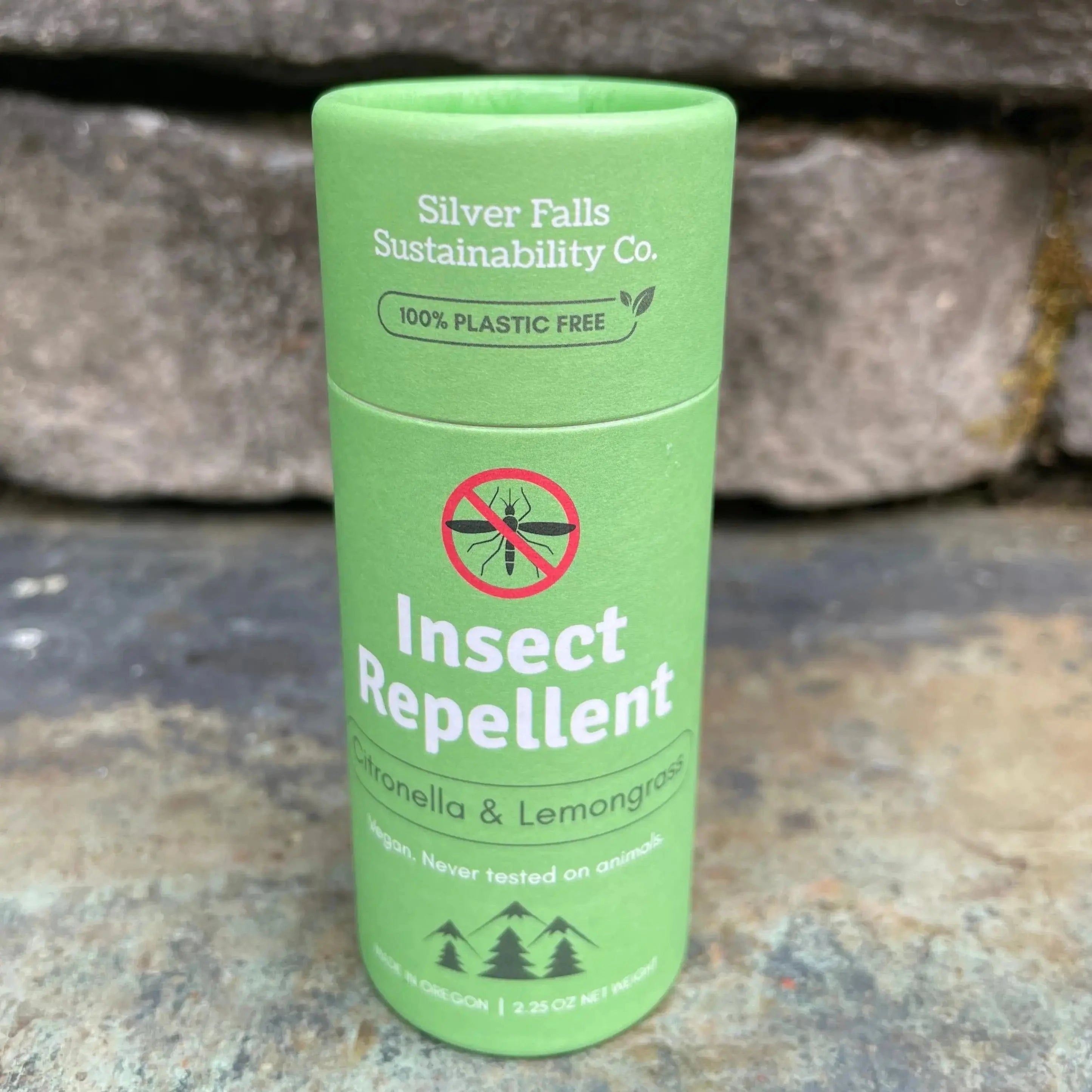 Green insect repellent tube.