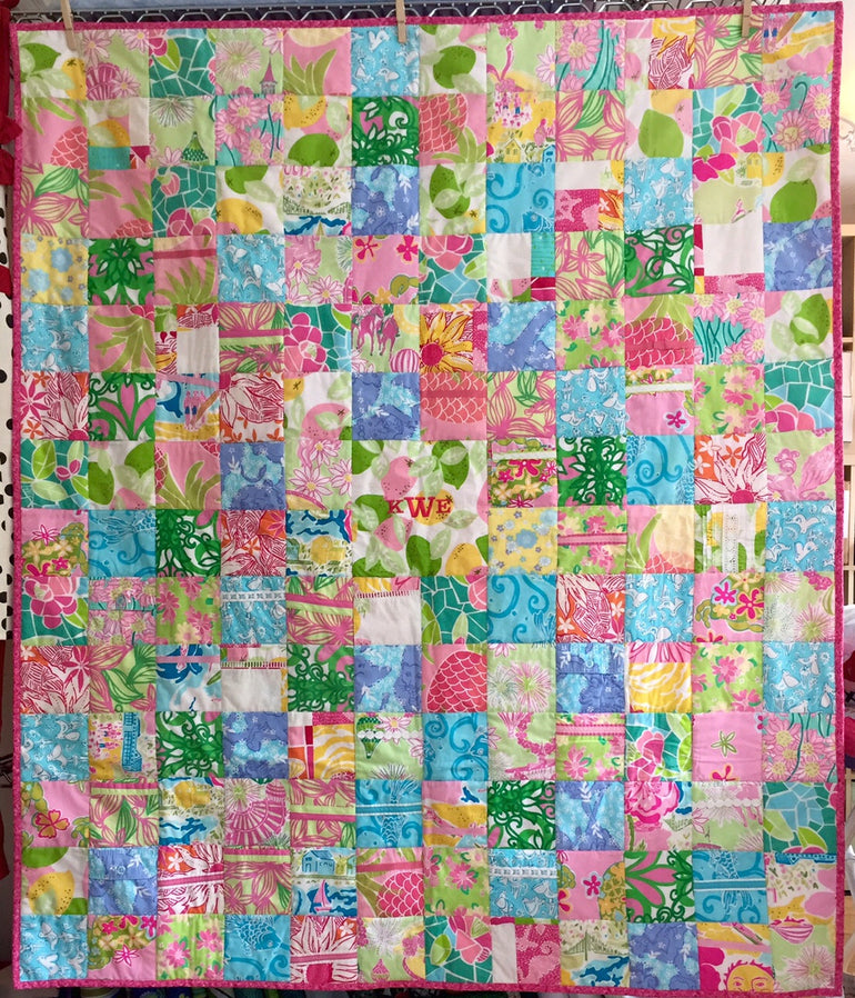 Memory Quilt made from Lilly Pulitzer clothes