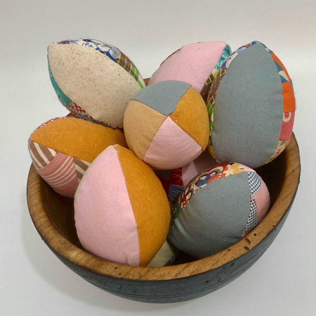 Bowl of 4-color fabric eggs