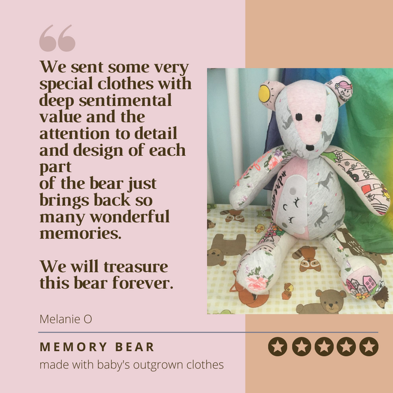 Baby's First Memory Bear- made with baby's clothes. Sentimental upcycling  and creative decluttering for an organized closet – The Patchwork Bear