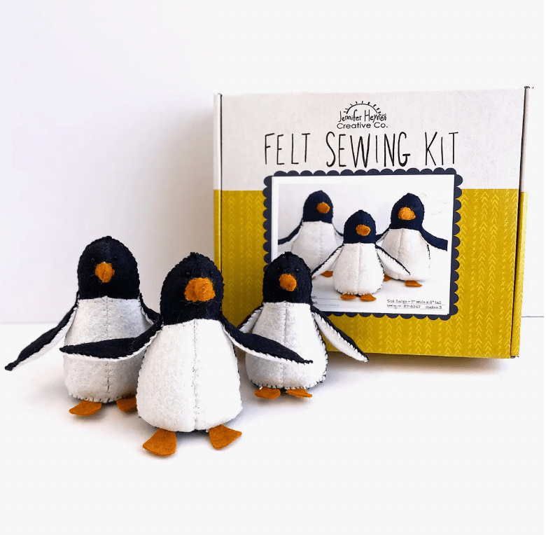 Felt penguin sewing kit, as seen in screenshot from 2022.