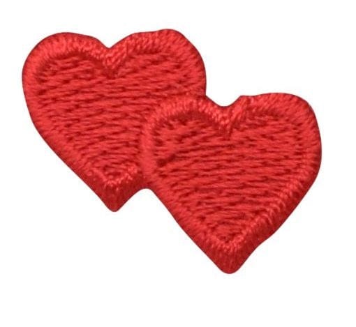Red embroidered double heart for Valentine's Day