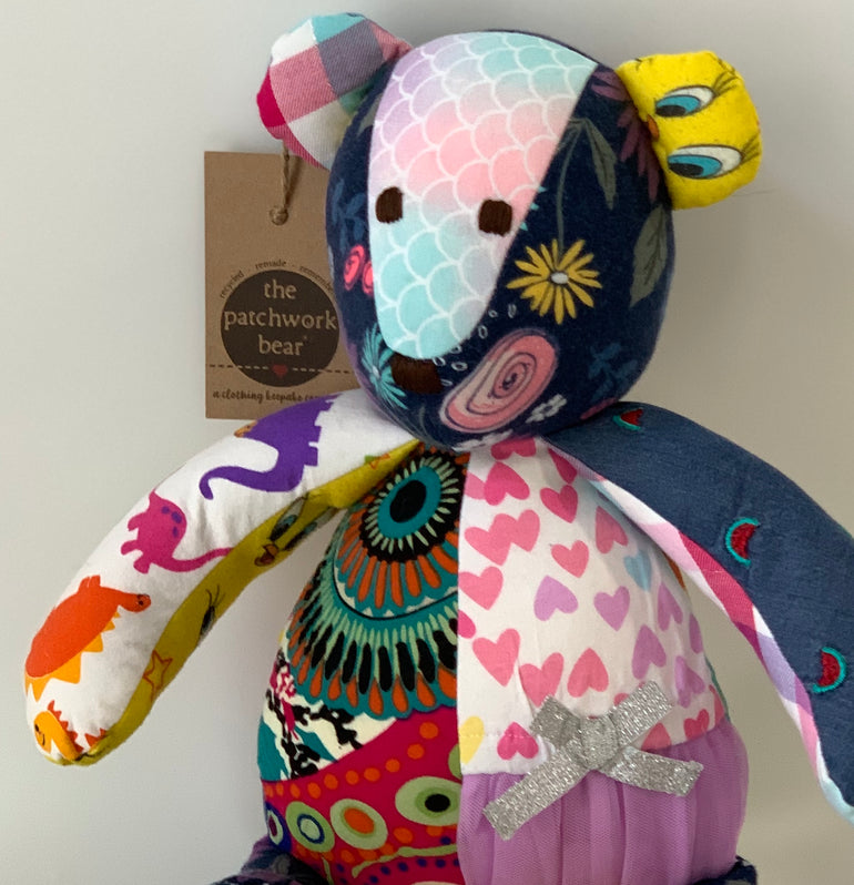 Memory Bear by The Patchwork Bear. Saving the many pieces of childhood through clothes