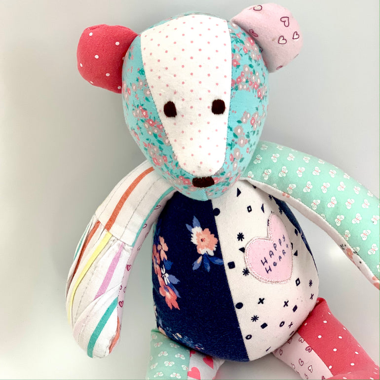 Baby's First Memory Bear- made with baby's clothes. Sentimental upcycling  and creative decluttering for an organized closet – The Patchwork Bear