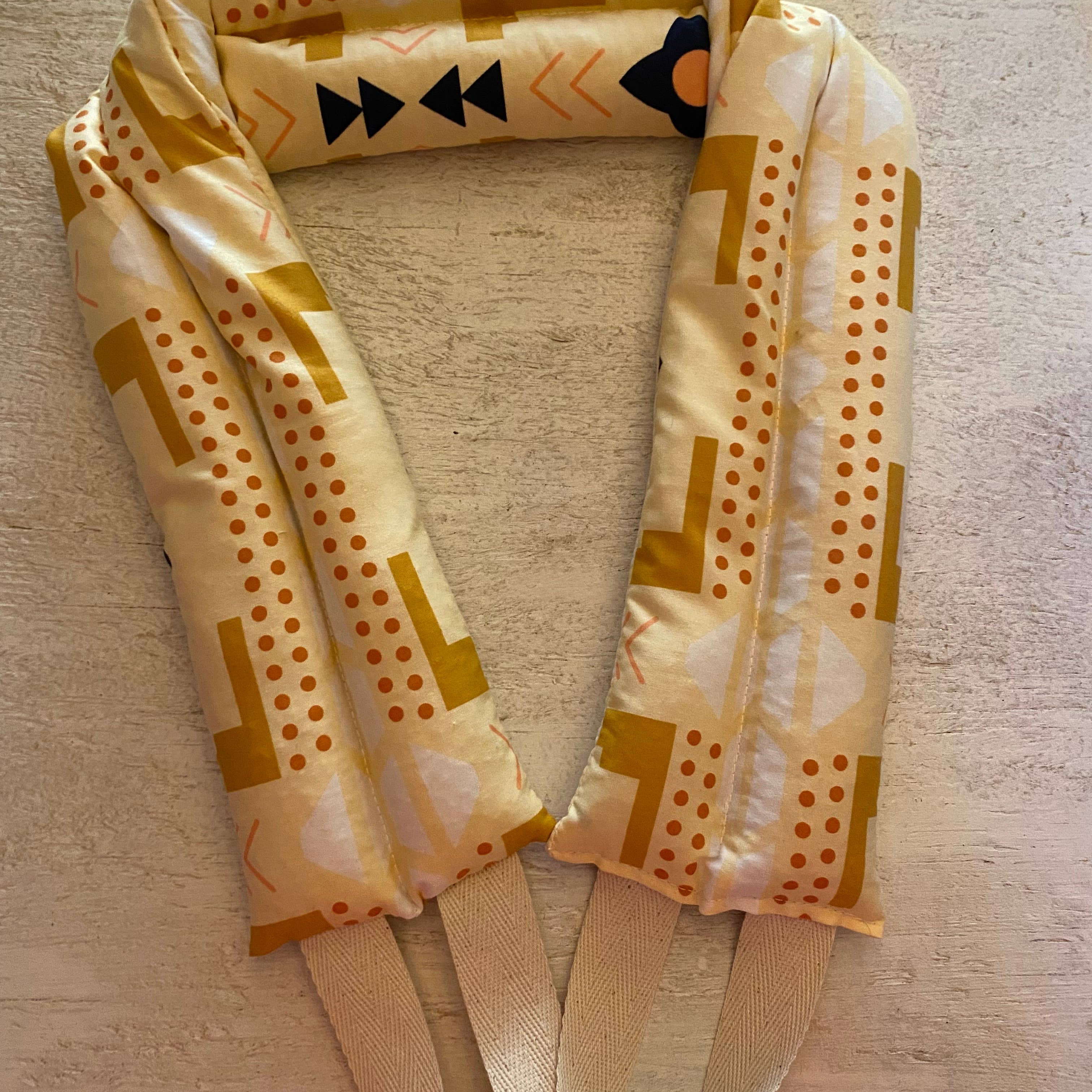 Yellow patterned neck wrap