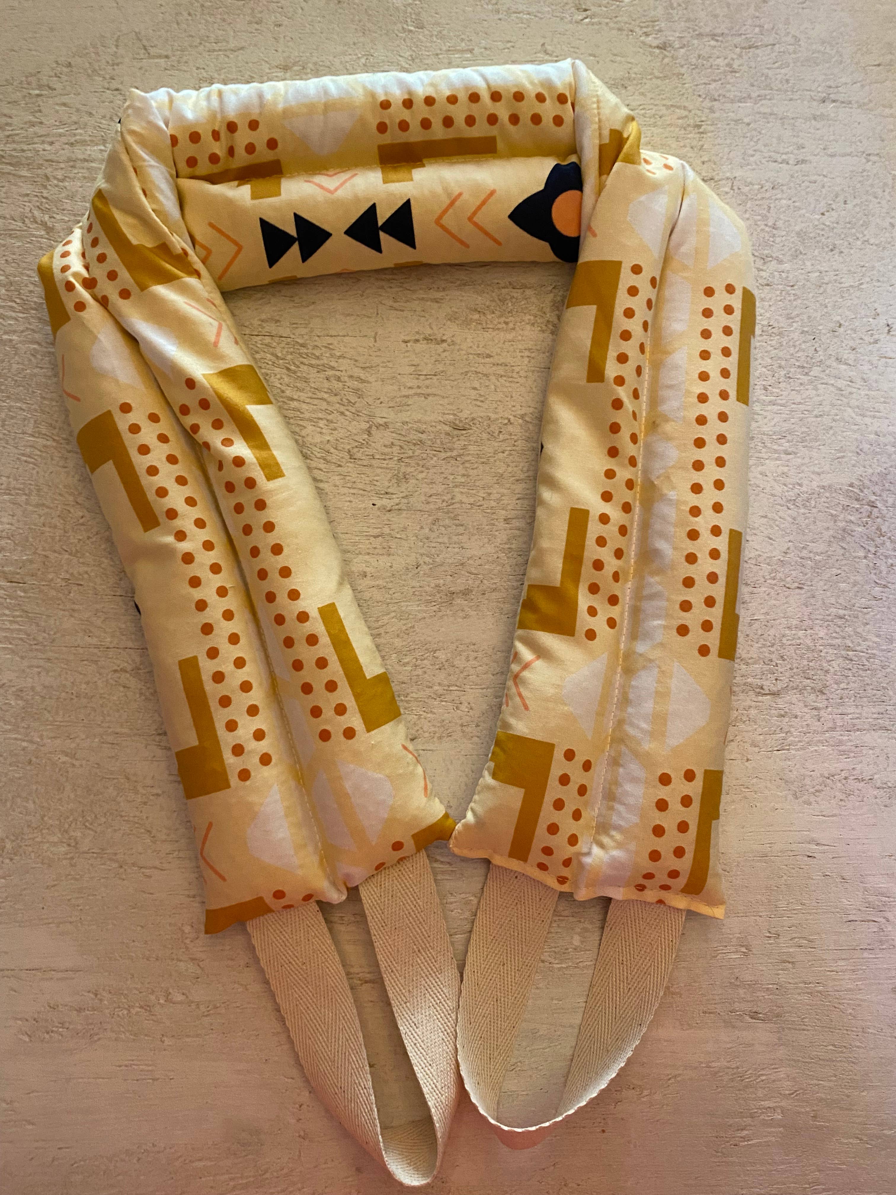 Yellow patterned neck wrap