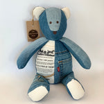 Bear made from Levi's denim by The Patchwork Bear