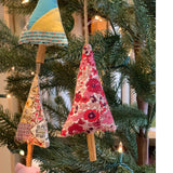 Christmas tree ornaments on tree