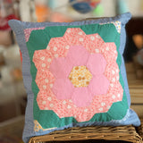 Grandmother's Flower Garden pillow side view