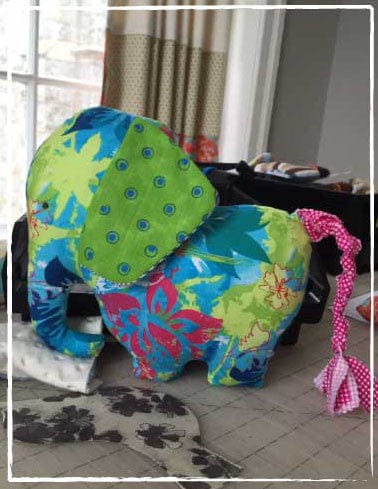 Colorful memory elephant stuffed animal