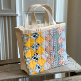 Quilted mini satchel tote bag